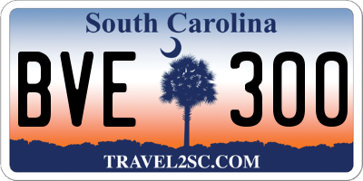 SC license plate BVE300