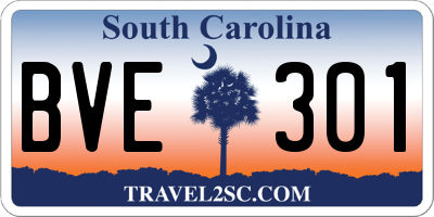 SC license plate BVE301