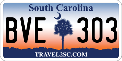 SC license plate BVE303
