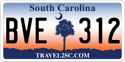 SC license plate BVE312
