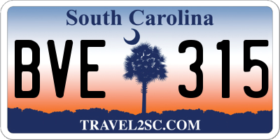 SC license plate BVE315