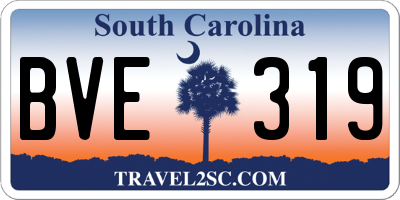 SC license plate BVE319