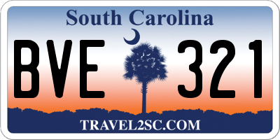 SC license plate BVE321