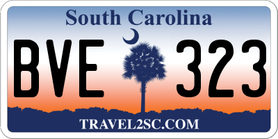 SC license plate BVE323