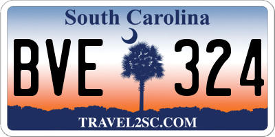 SC license plate BVE324