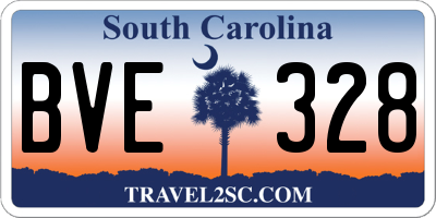 SC license plate BVE328