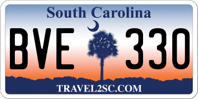 SC license plate BVE330