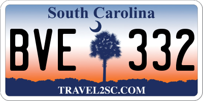SC license plate BVE332