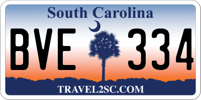 SC license plate BVE334