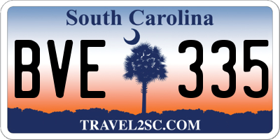 SC license plate BVE335