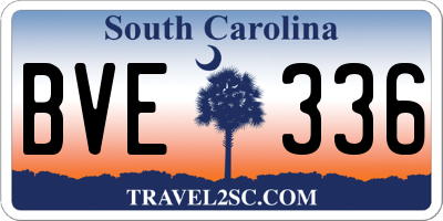 SC license plate BVE336
