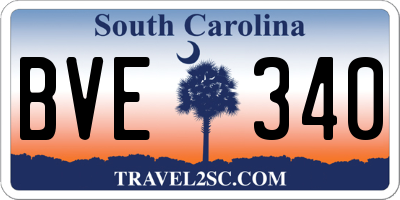 SC license plate BVE340