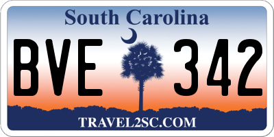 SC license plate BVE342