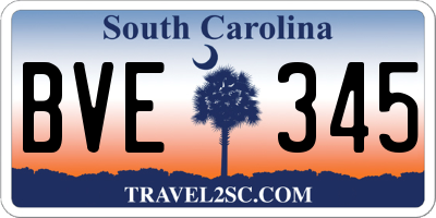 SC license plate BVE345