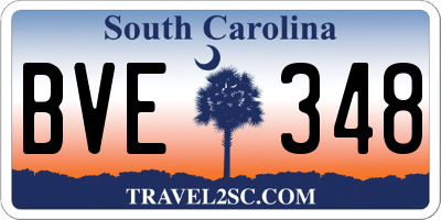 SC license plate BVE348