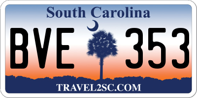 SC license plate BVE353
