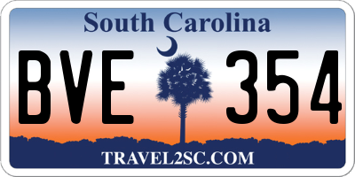 SC license plate BVE354