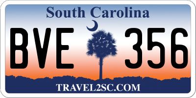 SC license plate BVE356
