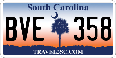 SC license plate BVE358