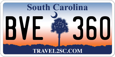 SC license plate BVE360