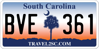 SC license plate BVE361
