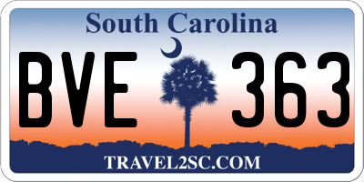 SC license plate BVE363