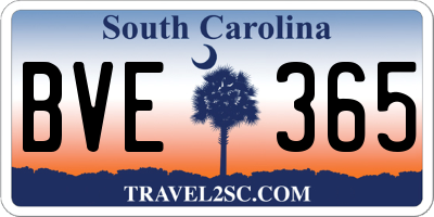 SC license plate BVE365