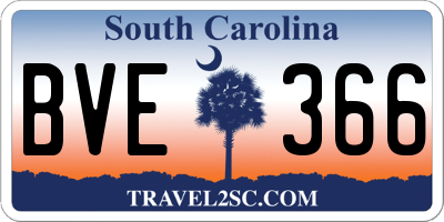 SC license plate BVE366