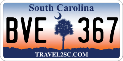 SC license plate BVE367