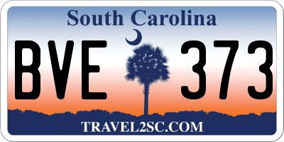 SC license plate BVE373