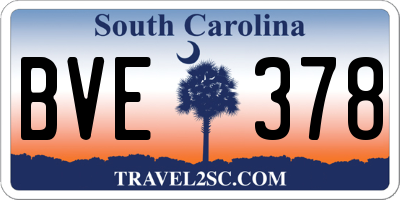 SC license plate BVE378