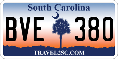 SC license plate BVE380