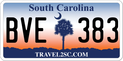 SC license plate BVE383
