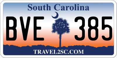 SC license plate BVE385