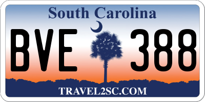 SC license plate BVE388