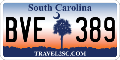 SC license plate BVE389