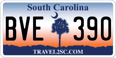 SC license plate BVE390