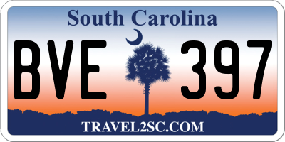 SC license plate BVE397