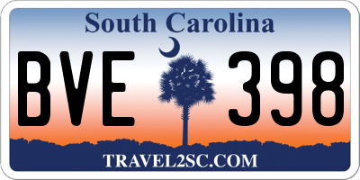 SC license plate BVE398