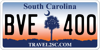 SC license plate BVE400