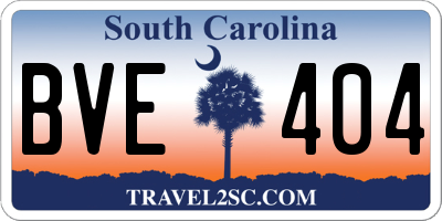 SC license plate BVE404