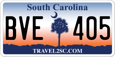 SC license plate BVE405
