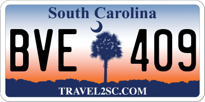 SC license plate BVE409