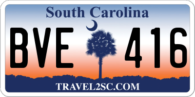 SC license plate BVE416