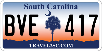 SC license plate BVE417