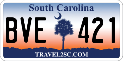 SC license plate BVE421