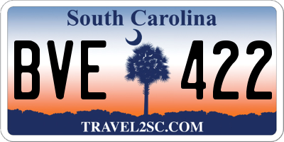 SC license plate BVE422
