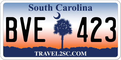 SC license plate BVE423