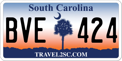 SC license plate BVE424