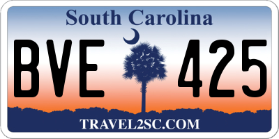 SC license plate BVE425